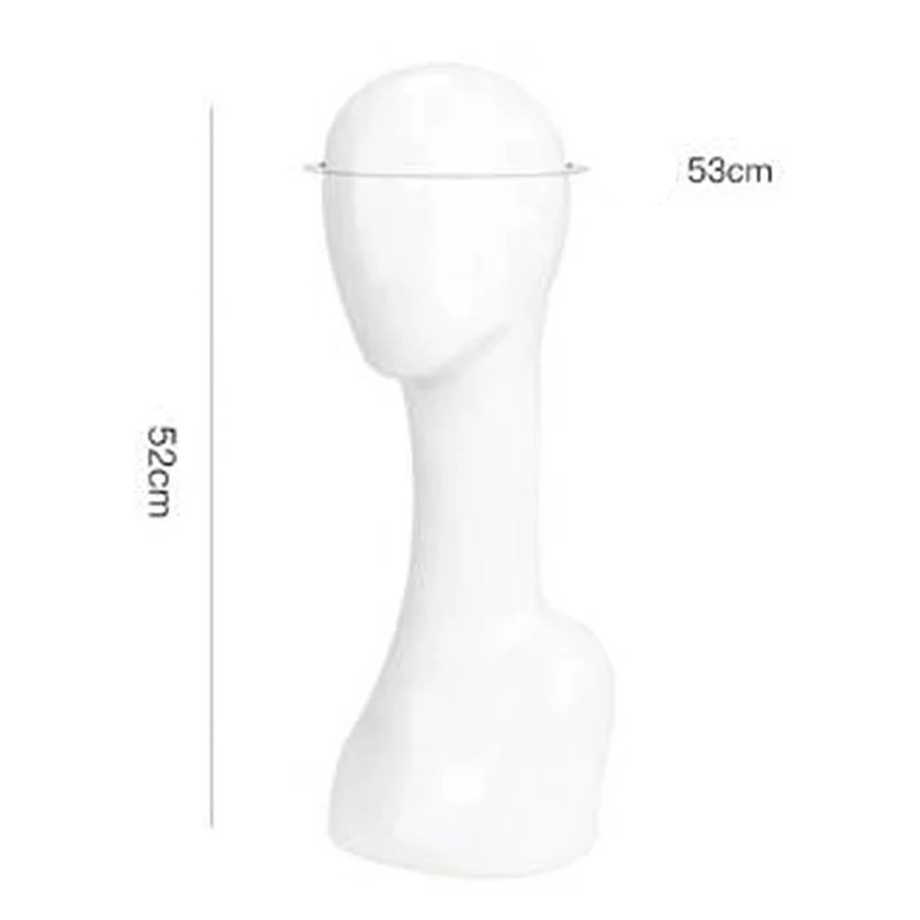 Female Lady Abstract Tall Life-Sized Glossy Manikin Mannequin Head For Merchandise Showcase Free-Standing Wigs Earrings Scarfs