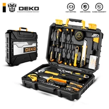 DEKO DKMT100 торцевой ключ набор инструментов авторемонт смешанный инструмент, комбинация, упаковка набор ручных инструментов с пластиковым ящиком для инструментов чехол для хранения