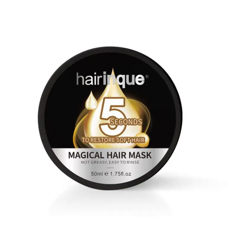 Магическая маска для волос 50mll, увлажняющая, Питательная, 5 секунд, восстанавливающая повреждения волос, восстанавливающая, мягкая маска для ухода за волосами - Цвет: Белый