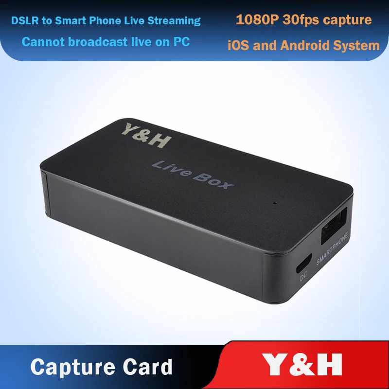 Y & H HDMI Карта видеозахвата DSLR камера для iPhone/Android смартфон прямая трансляция