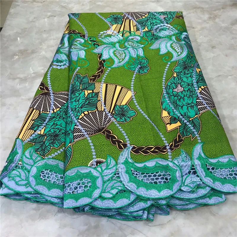 Высокое качество Новое поступление Анкара хлопковые восковые кружева восковая ткань африканская вышивка голландский воск с кружевной тканью WD1017124