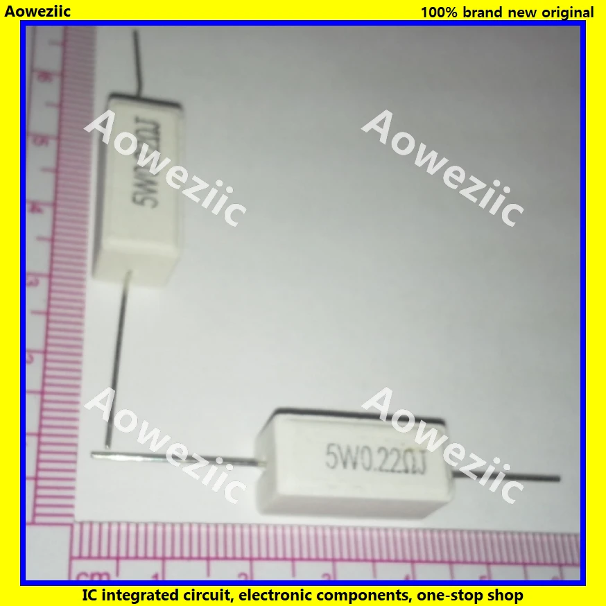 10 шт. RX27 горизонтальное сопротивление цемента 5 Вт 0,22 Ом 5WR22J 5W0. 22RJ 5W0R22J R22J керамическое сопротивление точность 5% Сопротивление мощности