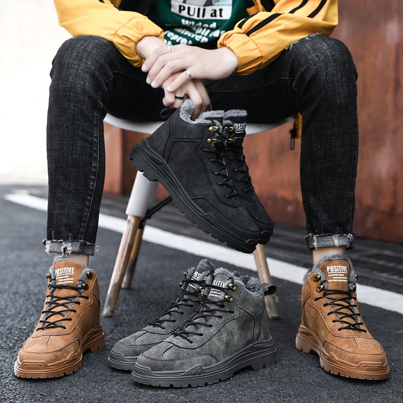 Men Tactical Boots Winter Leather Special Force Desert Ankle Combat Boots Men Leather Snow Boots Army Footwear Big Size