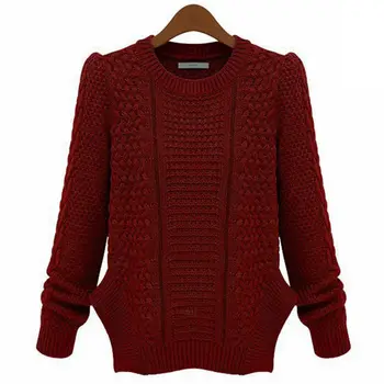 

EFINNY Pull Slim Sweaters Long Sleeve Solid Color O-neck Casual Sweater Women Autumn Tops