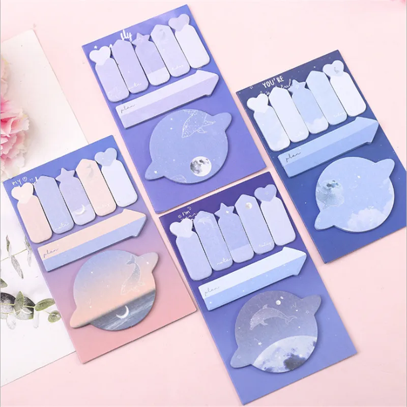 

1PC Stylish Star series mini- memo pad DIY Decorative self adhesive sticky notes Office memos School stationery supplies
