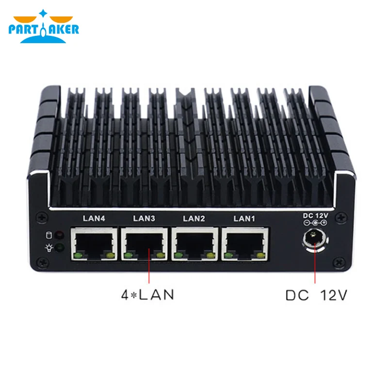 Intel AES-NI J3160 pfsense mini server di nuc fanless barebone firewall micro apparecchio con 4 gigabit lan