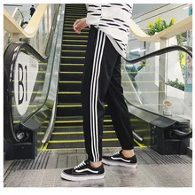 *#Best Price Brand Fashion Men England Style Striped Pants Male New Long Pencil Joggers Pants Casual Trousers Drawstring Side Stripe Slacks *#Best Price Brand Fashion Men England Style Striped Pants Male New Long Pencil Joggers Pants Casual Trousers Drawstring Side Stripe Slacks