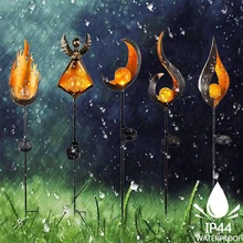 Пламенный свет на солнечных батареях металлический светодиодный садовый свет открытый эффект пламени особенности Газон Орнамент Ландшафтная лампа