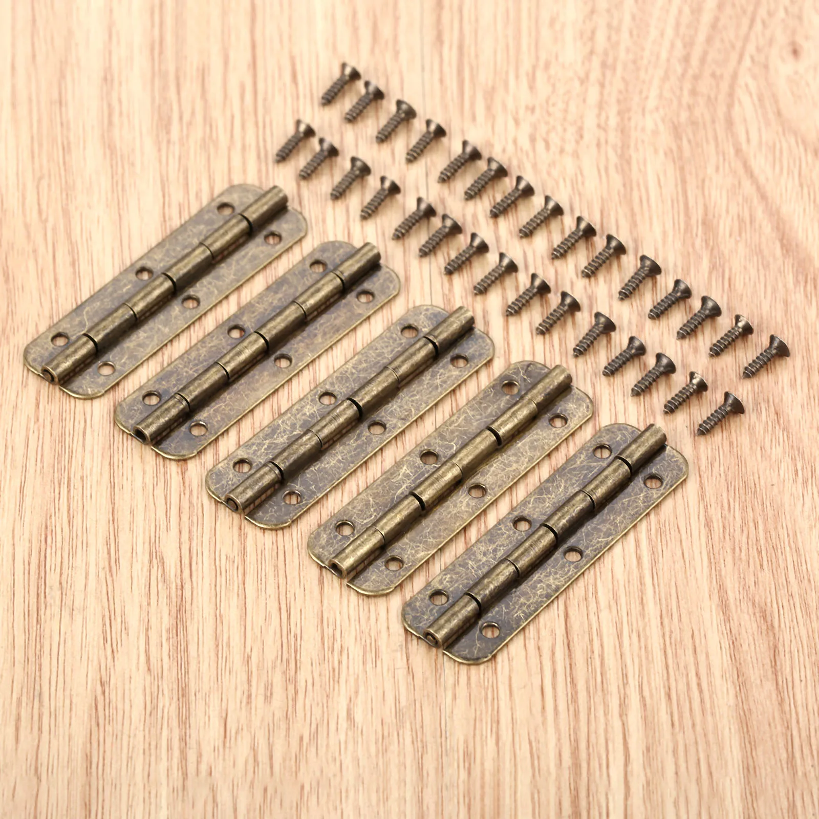 DRELD 10pcs or 2PCS Antique Bronze Cabinet Wood Jewelry Box Gift Wine Case Retro Decor Funiture Long Hinges 6 Holes 51*16mm cabinet door hinges furniture hinge cabinet hinges wooden box hinge brass hinges bronze butterfly hinges