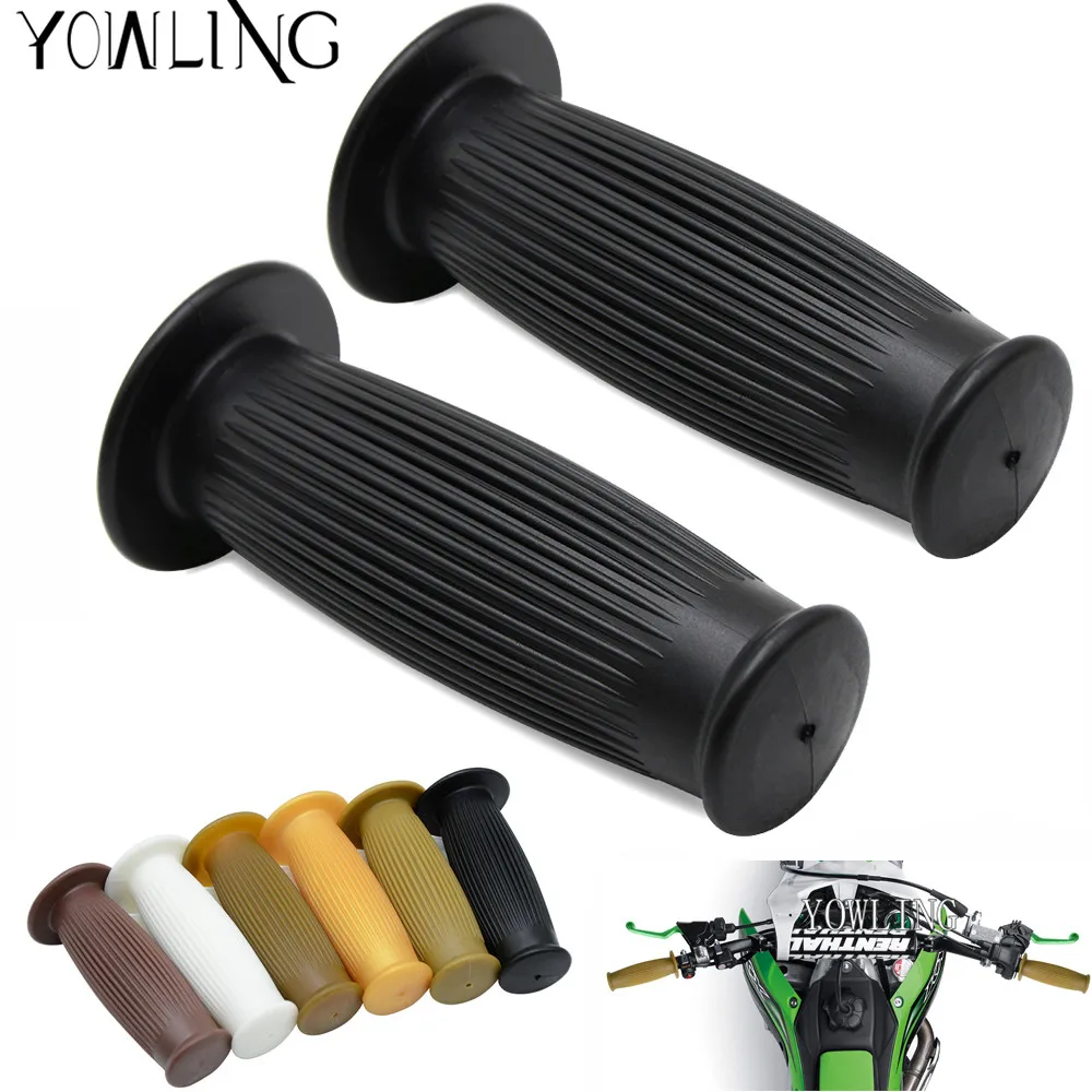 New Vintage Motorcycle Hand Grips Rubber Handle Bar 7/8" 22mm for CG125 CB400 HONDA KAWASAKI YAMAHA SUZUKI DUCATI KTM Cafe Racer