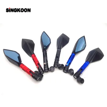 

CNC Aluminum Motorcycle Rearview Mirrors Blue Glass Motorcycle Side Mirror FOR benelli 752s suzuki dl650 v strom msx125 xsr700
