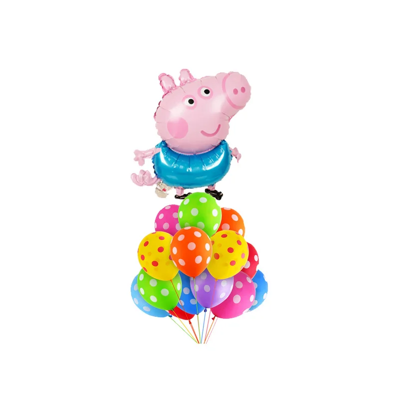 10 шт 18inch Peppa фигурка свиньи игрушки из воздушных шариков вечерние номер Dcorations Фольга шары игрушки Свинка Пеппа игрушки Пеппа Джордж ко дню рождения Gi - Цвет: 10pcs