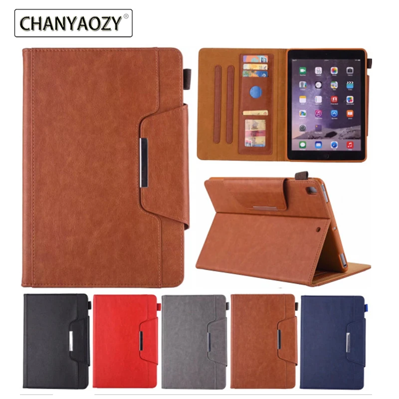 

Business Magnetic Case for iPad Air 2 Air2 9.7 inch Smart Folio Anti-Slip Stripe Card Holder Pocket Stand Protective Case Cover