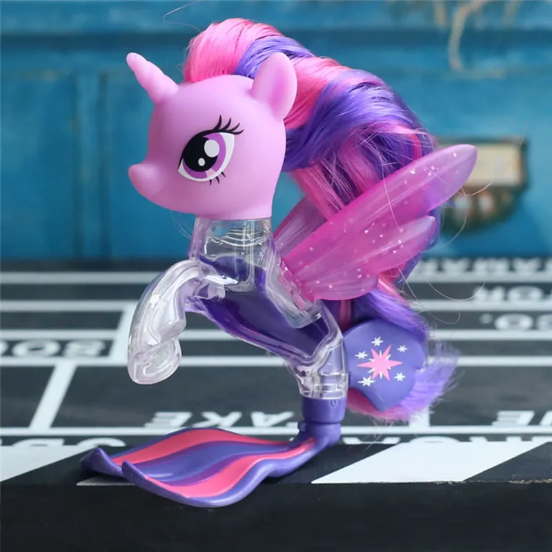 Куклы My Little Pony, фигурка, игрушка, блестящий пони, украшения, Радужный пони, Pinkiepie, Сумеречная искорка, принцесса, для девочек, игрушка Русалка - Цвет: Twilight Sparkle 8cm