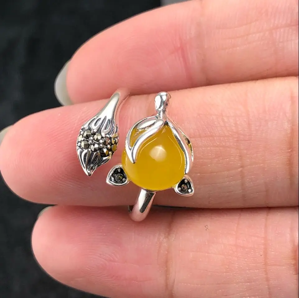 Кольцо с лисьим животным серебро 925 пробы|Кольца| |