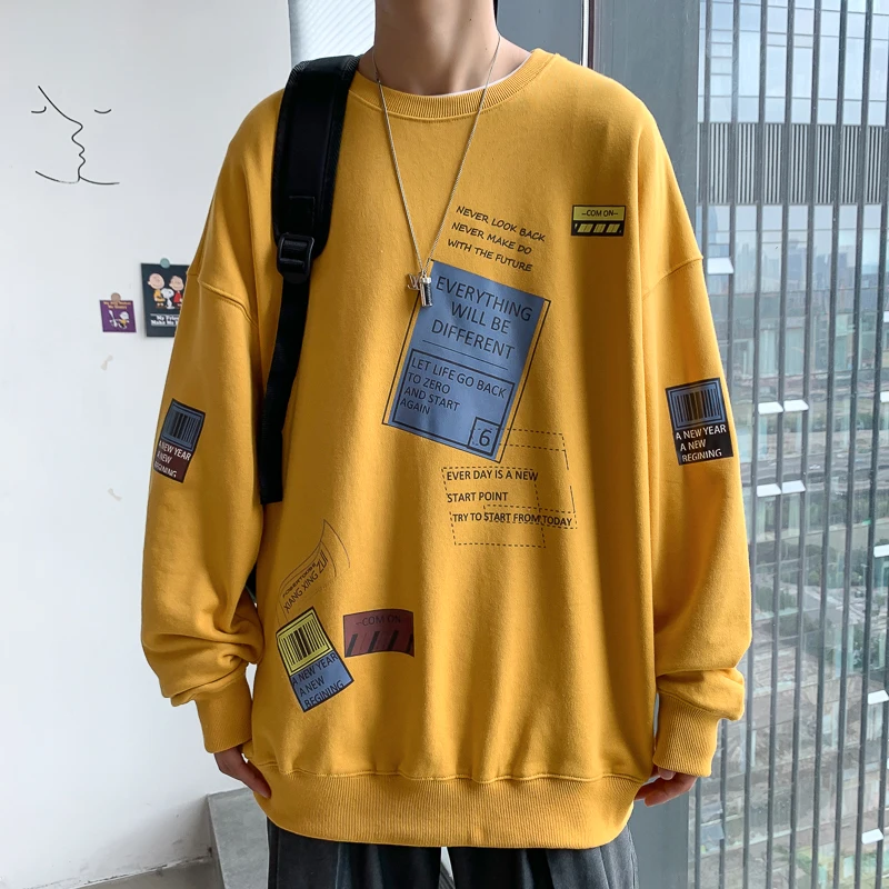 Autumn Spring 2022 Hoodies Sweatshirt For Men's Black Loose Hip Hop Punk Pullover Streetwear Casual Fashion Clothes OVERSize 5XL