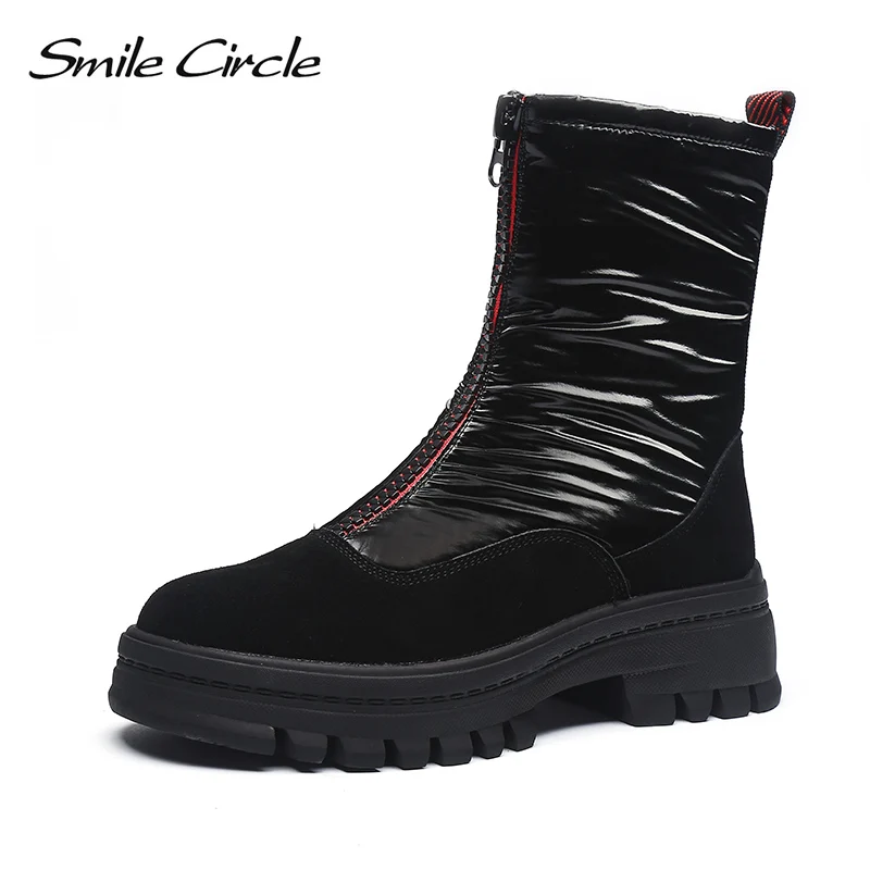 Женские ботинки на платформе Smile Circle Модные осенние повседневные молнии спереди