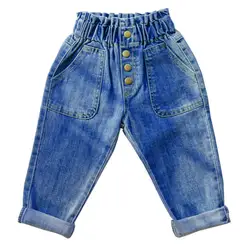Осенние штаны джинсовые штаны для малышей длинные штаны с эластичной резинкой на талии для малышей новые штаны