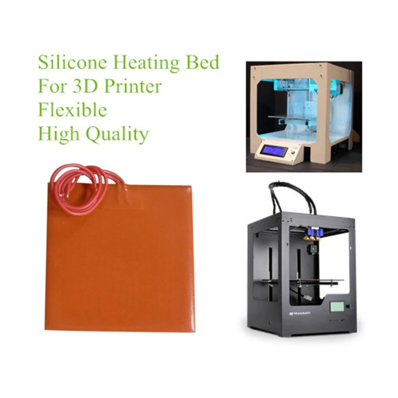 3D Drucker Silikon Erhitzt Pad 80x 100mm Heizung Platte Matte 12V 20W  Beheizten Bett 1XCB