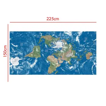 

The World Map Centered On The Arctic Circle Elevation Profile Non-woven 1:2 Map For Culture And Education