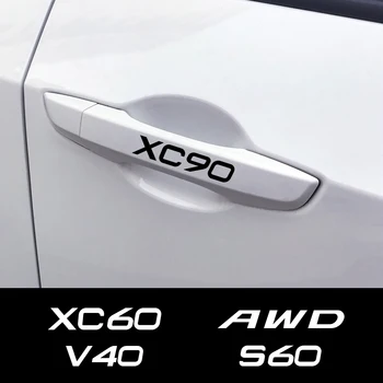 

4PCS Sport Auto Trim Decals Car Door Handle Decor Stickers For Volvo S60 XC90 V40 V50 V60 S90 V90 XC60 XC40 AWD T6 Accessories