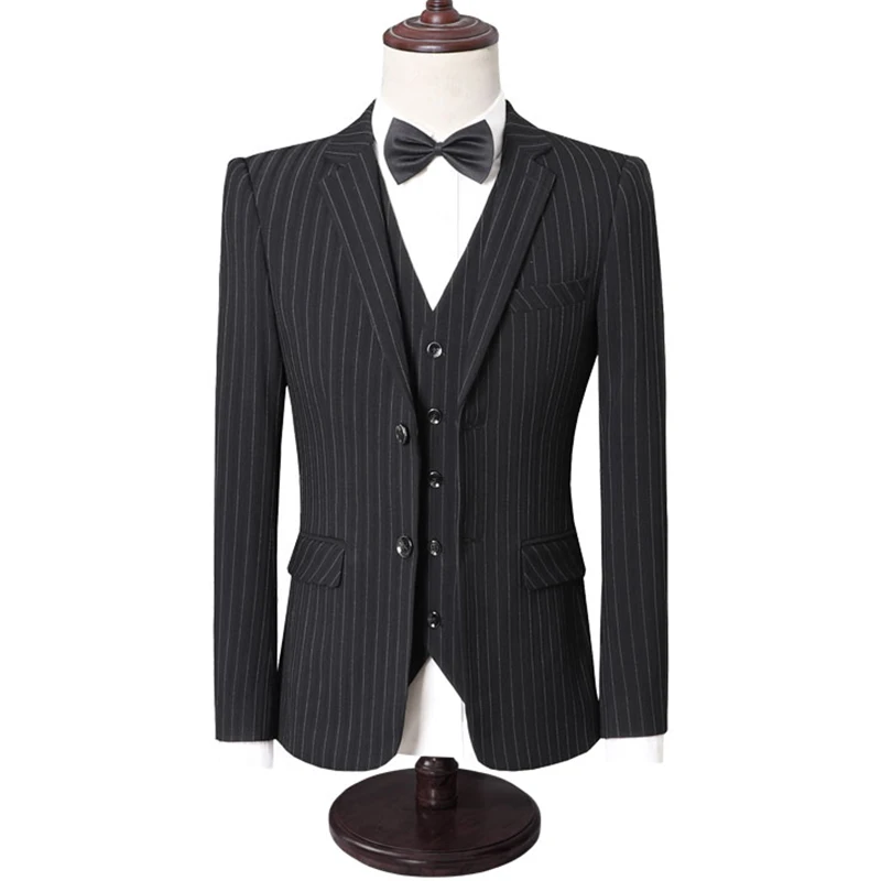 New men slim fit office Blazers+Pants+Vest sets mens formal smart casual wedding clothes stripe color Coat + Trousers +Waistcoat New men slim fit office Blazers+Pants+Vest sets mens formal smart casual wedding clothes stripe color Coat + Trousers +Waistcoat
