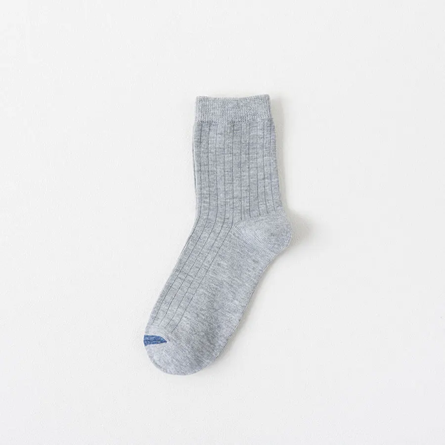 Light grey 1 pack Хлопковые женские носки в полоску, одноцветные, черные, коричневые, зеленые, короткие носки в стиле Харадзюку, повседневные женские короткие носки, 1 упаковка - Цвет: Light grey 1 pack