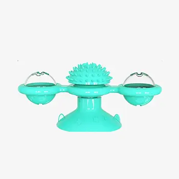 

Cat Toy Turntable Scratching Itchy Cat Toy Food Container Turntable with Suction Cup Silicone Tickle Cats Hair Brush for Pet