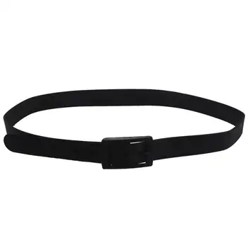 

Men's Women's Silicone Belt Rubber Plastic Buckle Plain Leather Style Adjustable-Black