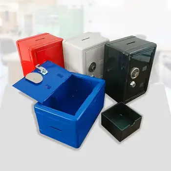 

Miniature Metal Safe Box Creative Iron Piggy Bank Mini Strongbox Shape Saving Pot Desktop Money Box Ornaments for Home Ivory