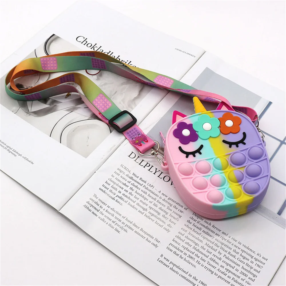 Fashion Unicorn Fidget Toys Bag Push Pop Bubbles Kawaii Wallet Bag Coin Purse Silicone Antistress Figet Sensory Toy For Girls Fashion Unicorn Fidget Toys Bag Push Pop Bubbles Kawaii Wallet Bag Coin Purse Silicone Antistress Figet Sensory Toy For Girls