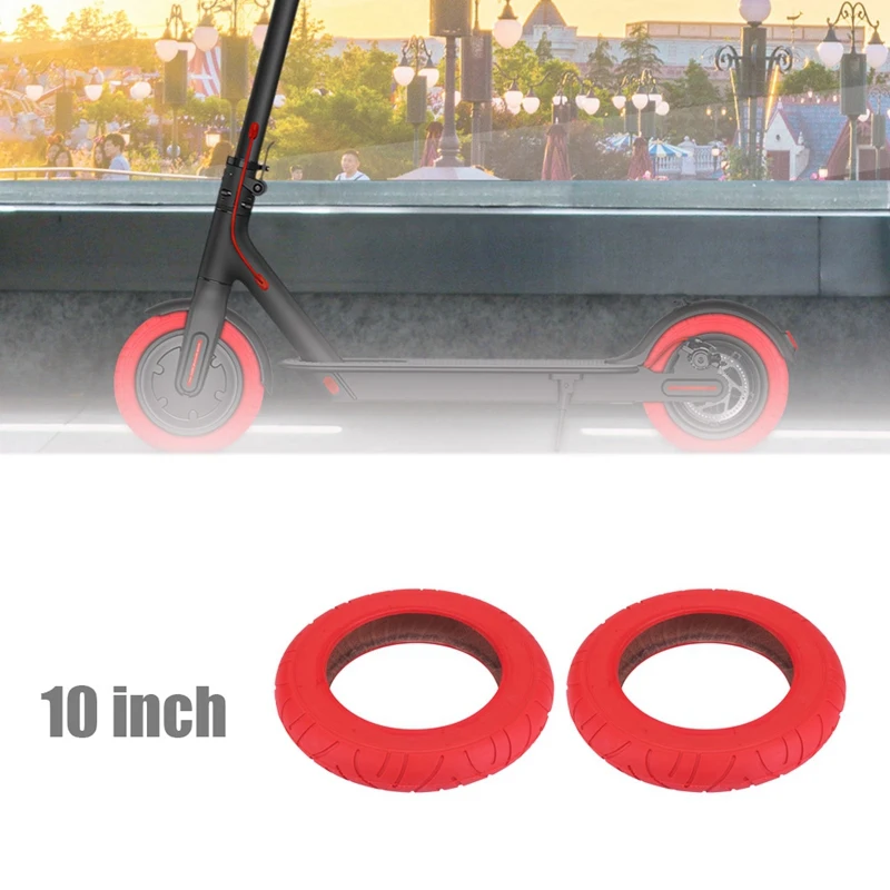 

2Pcs for XiaoMi Mijia M365 Pro 10 Inch Electric Scooter Tire 10 X 2 Inflatable Solid Tire for Wanda Tires