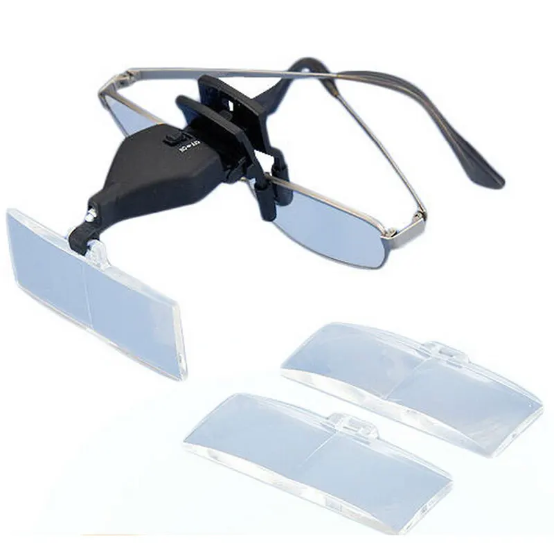 Multi Power Illuminated Eyeglasses Clip Magnifier