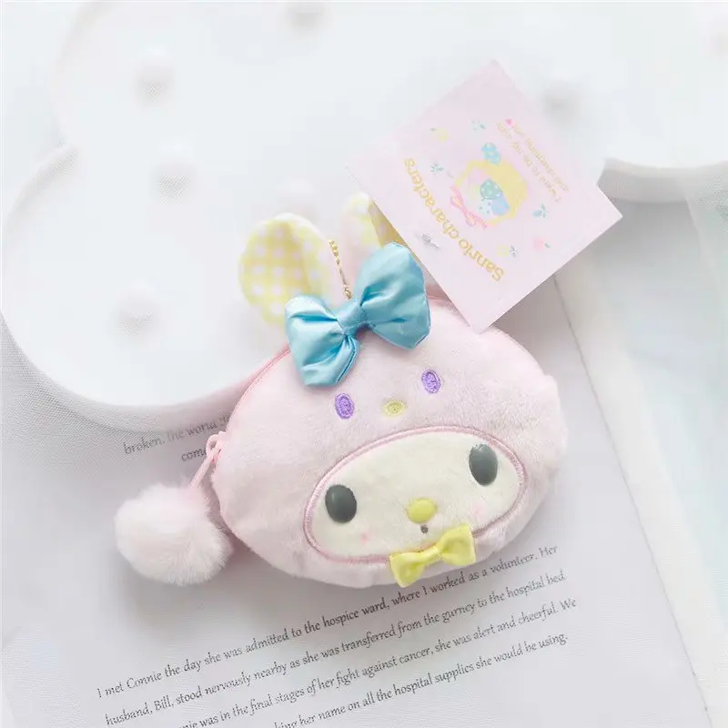 Sanrio, Hello Kitty My Melody Cinnamoroll Марка pom-Pom Purin мультфильм плюшевые сумки для монет Милая цепочка для ключей бумажник сумка для девочек Подарки