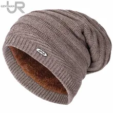Повседневные зимняя шапка мужская и женская горизонтальная полоса дизайн модная Теплая Лыжная шапка мужская шерсть и хлопок свободная вязаная шапки