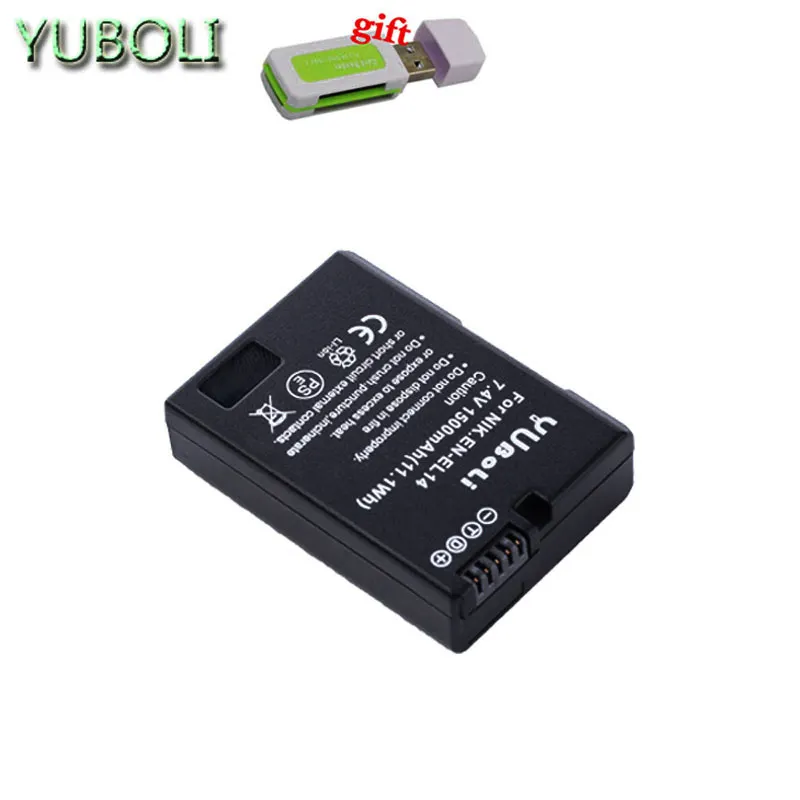 Декодировать ENEL14 bateria EN EL14 EL14A EN-EL14 Батарея для nikon Coolpix D3100 D3200 D3300 D5100 D5200 D5300 P7000 P7100 en-el14a - Цвет: 1battery
