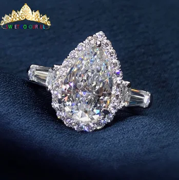 

18K Gold 2ct D color VVS1 Moissanite Diamond Ring Wedding ring With national certificate H1-13