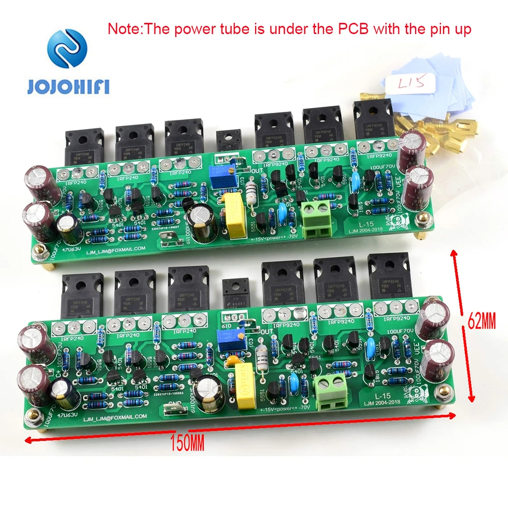Одна пара L15 класса AB FET MOSFET стерео 300 Вт 8R IRFP240 IRFP9240 двухканальный усилитель