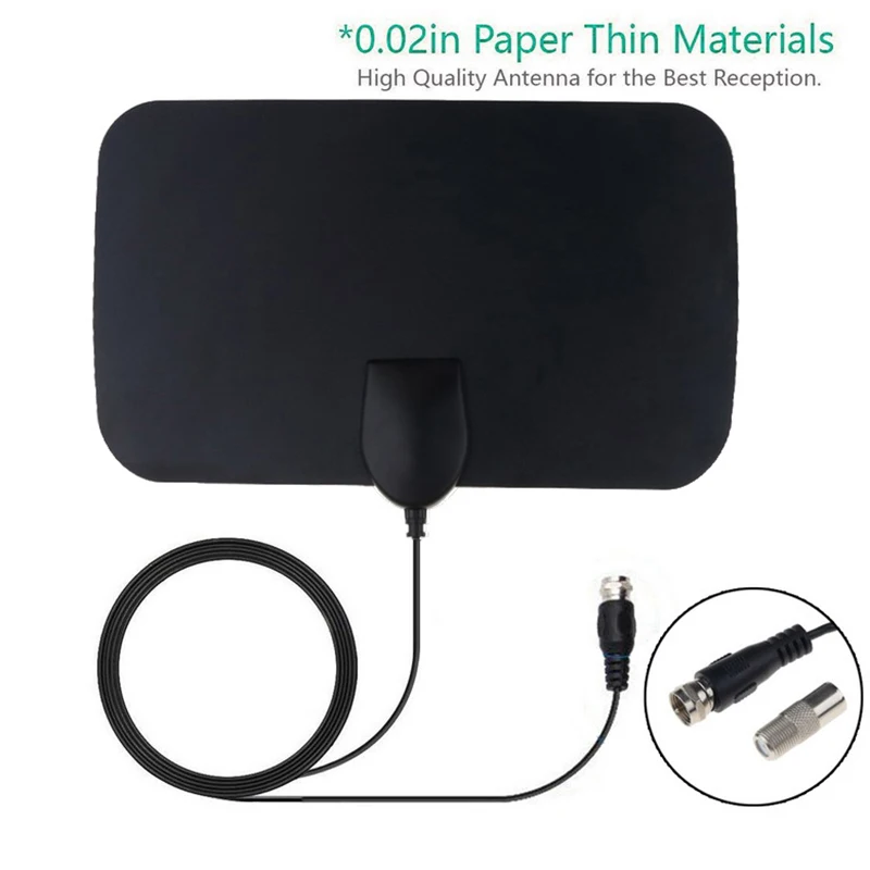 kebidumei 4K Digital TV Male HDTV Antenna 50 Miles Booster DVB-T Aerial HD Flat Indoor Active 25dB High Gain VHF UHF TV Box sling tv box