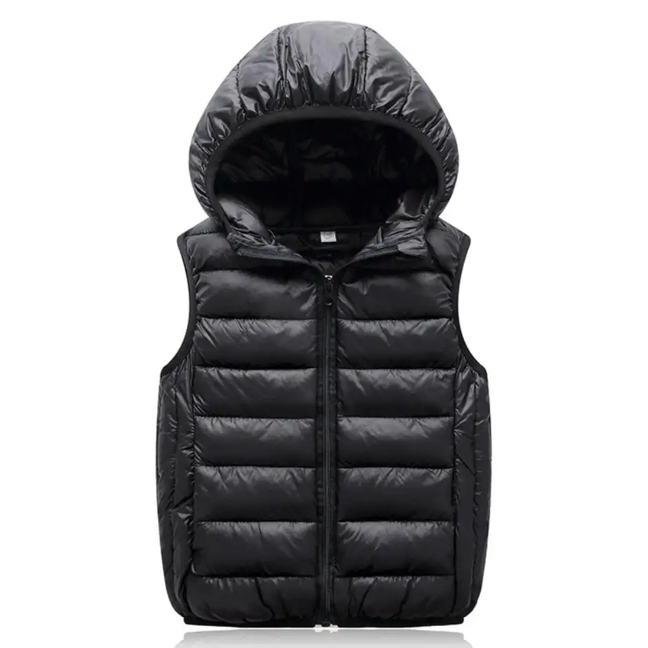 Autumn Winter Fashion Hooded Kids Waistcoat Thick Vest Jackets For Boys Clothes Baby Girls Warm Coat Light Down Jacket Kids Vest Kids Winter Outerwear