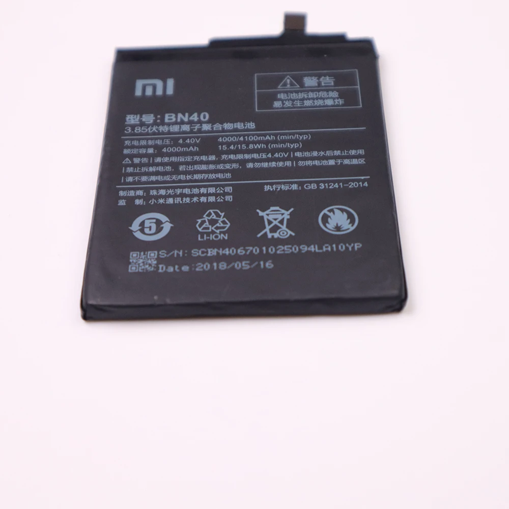  Original Battery BN40 4100mAh for Xiaomi Redmi 4 Pro Prime 3G RAM 32G ROM Edition High Quality Batt