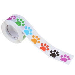 Colorful Paw Print Stickers,Dog Cat Bear Paw Labels Stickers Of 6 Colors,as Reward Sticker Stationery Teacher For Kids