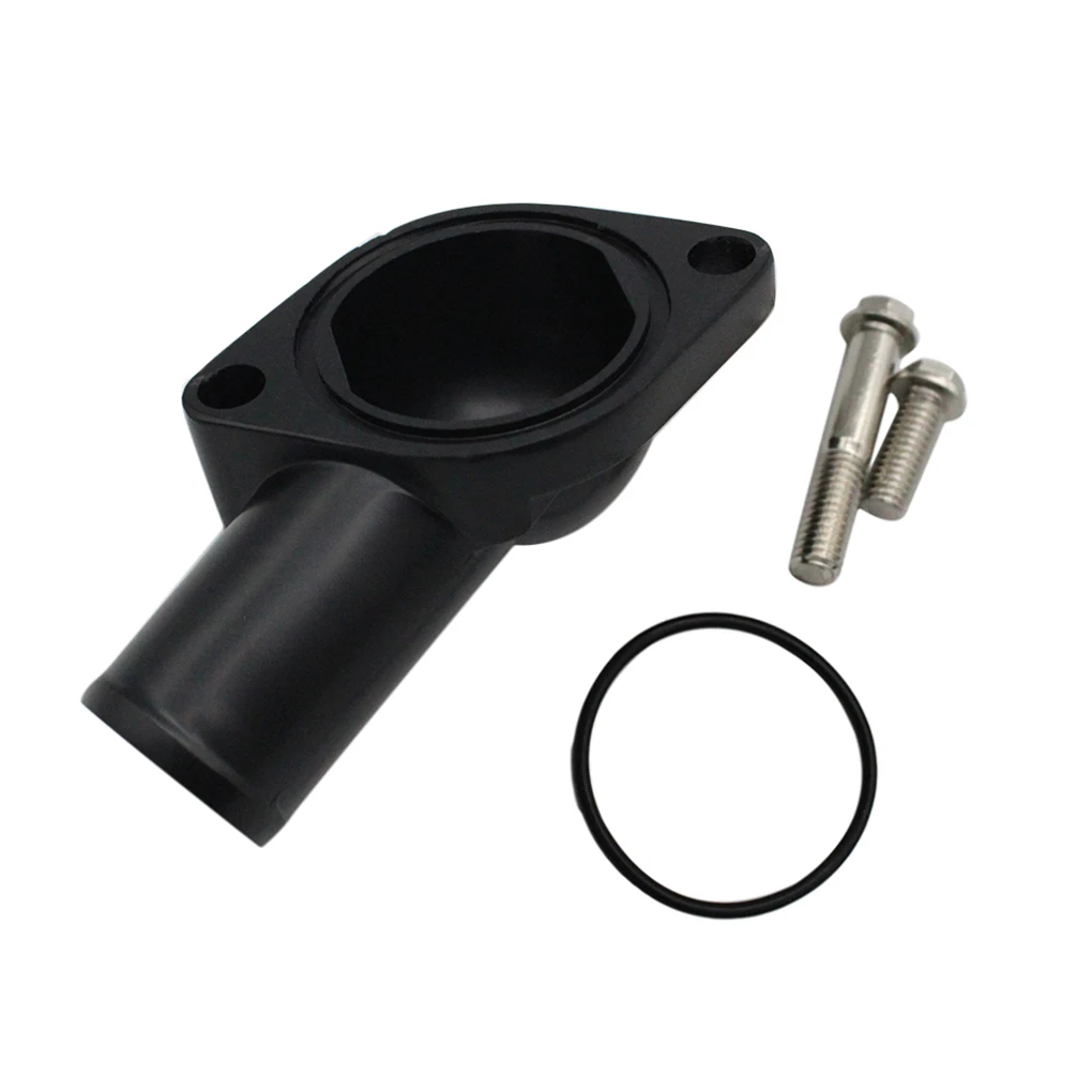 Replacement for SBC BBC Chevy 350 454 Engine Black Water Neck Thermostat Housing 15 Degree