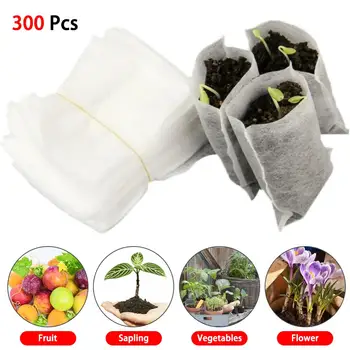 

300Pcs 8*10cm Biodegradable Non-woven Nursery Bags Fabric Seedling Pots Plant Grow Bags Home Garden Supply