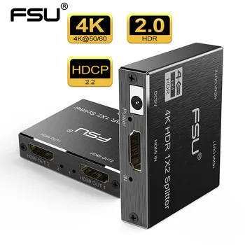 

FSU 2.0 HDR 4K@60 HDMI Splitter Full HD Video HDMI Switch Switcher 1X2 Split 1 in 2 Out Amplifier Dual Display For HDTV DVD PS3