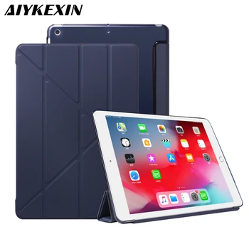 

AIYKEXIN TPU Soft Smart Case For Ipad 10.2 Multi-fold Stand PU Leather Auto Wake up/sleep Cover for iPad A2197 A2198 A2200