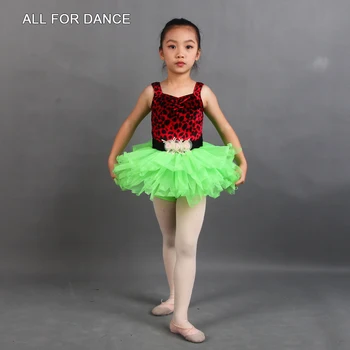 

New In Green Tulle Child Ballet Dance Tutu Skirt Dance Dress For Girls Ballet Performance Dance Wear