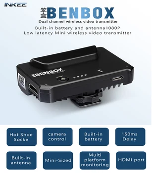 

INKEE Benbox Wireless 2.4G/5G 1080P Mini HDMI Transmission Device Video Image Transmitter For DSLR/iPhone/iPad /Android Phone