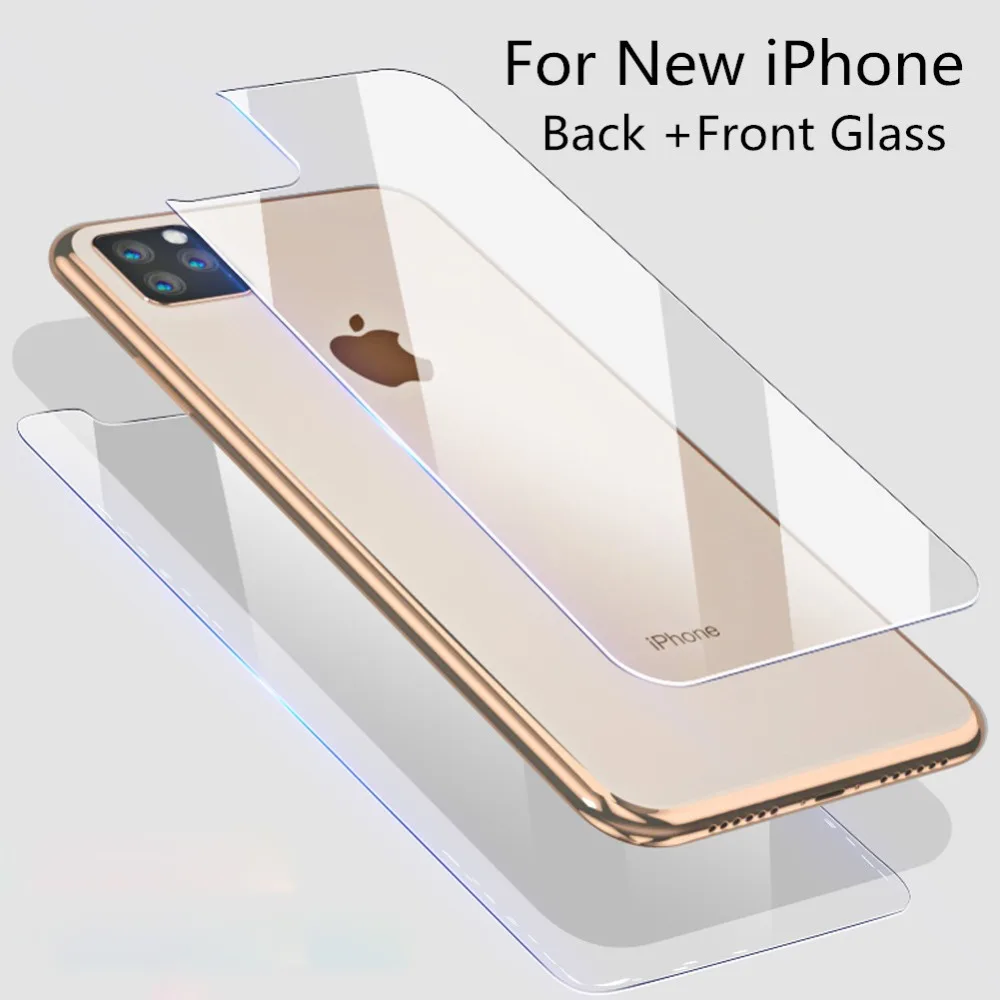 Передняя+ задняя крышка из закаленного стекла для iPhone 11 X XS Max XR, Защитная пленка для экрана телефона для iPhone X 11 Pro Max glass