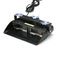 Lumières stroboscopiques à 16 LED haute intensité avec ventouses pour véhicules, avertissement de danger d'urgence, tableau de bord intérieur de toit de camion 